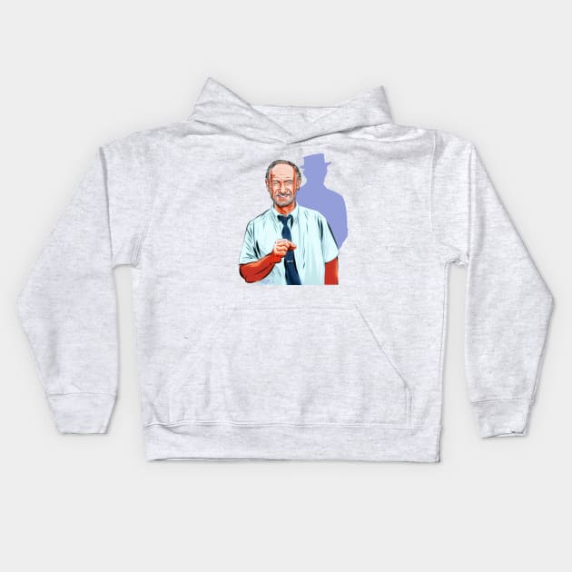 Gene Hackman - An illustration by Paul Cemmick Kids Hoodie by PLAYDIGITAL2020